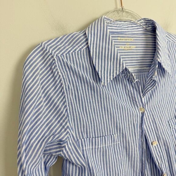 LILLY PULITZER | Sea View Button Down Coastal Blue & White Stripe Top Women’s M - Picture 5 of 14